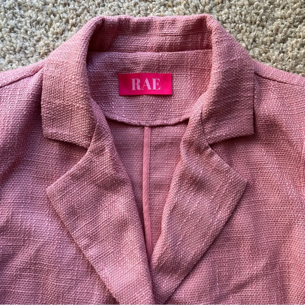 Upcycled Pink Tweed Cropped Blazer